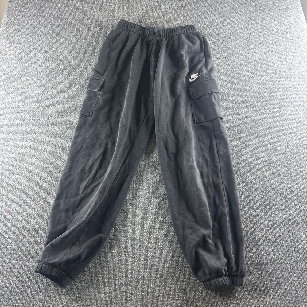 Nike Sweatpants Mens XS Black Fleece Joggers Elastic Waist Cargo Pockets Swoosh